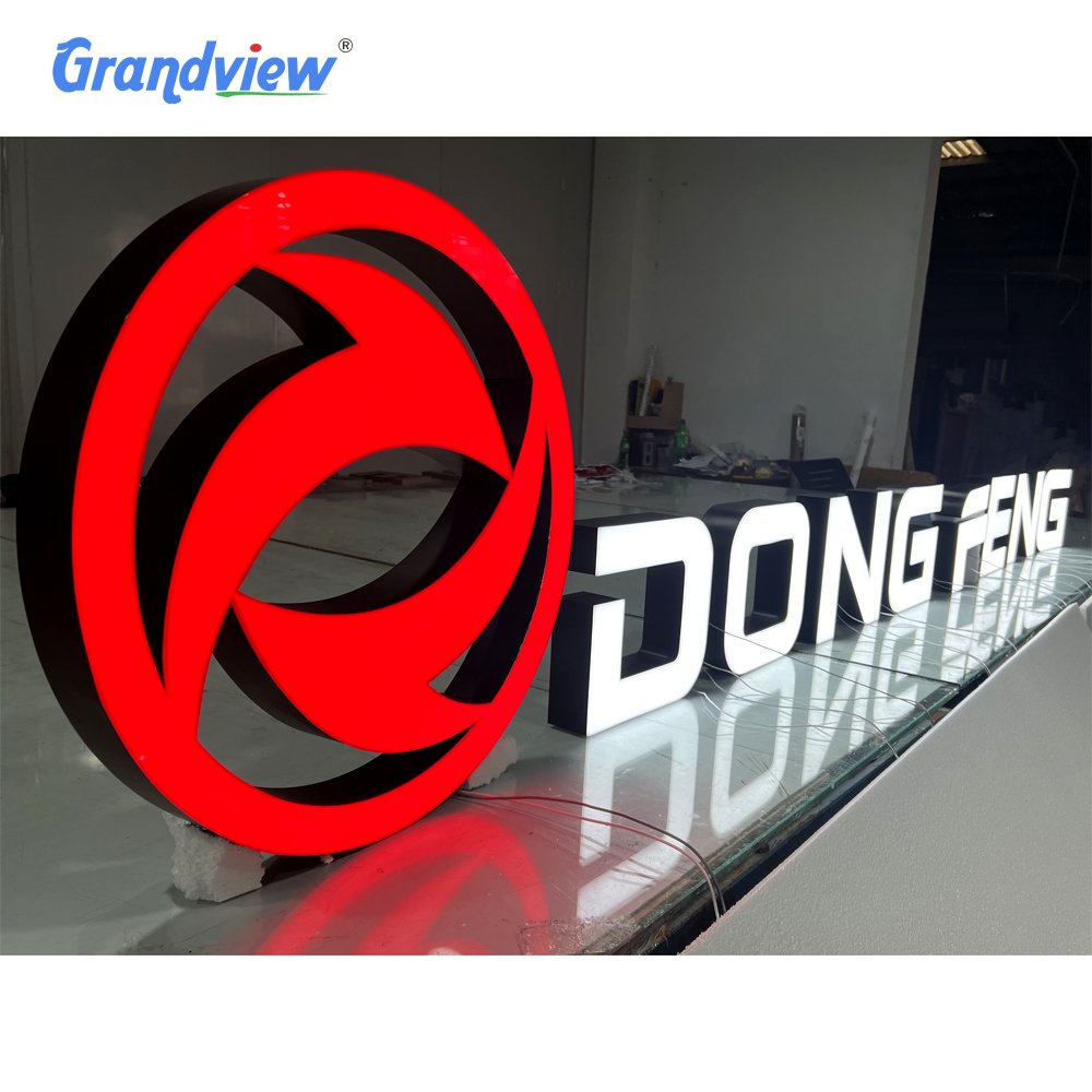 Custom Business logo Shop Advertising Spread Acrylic Stones Letter Sign Home Wall Letter Signs Illuminated Front Lit Channel Led