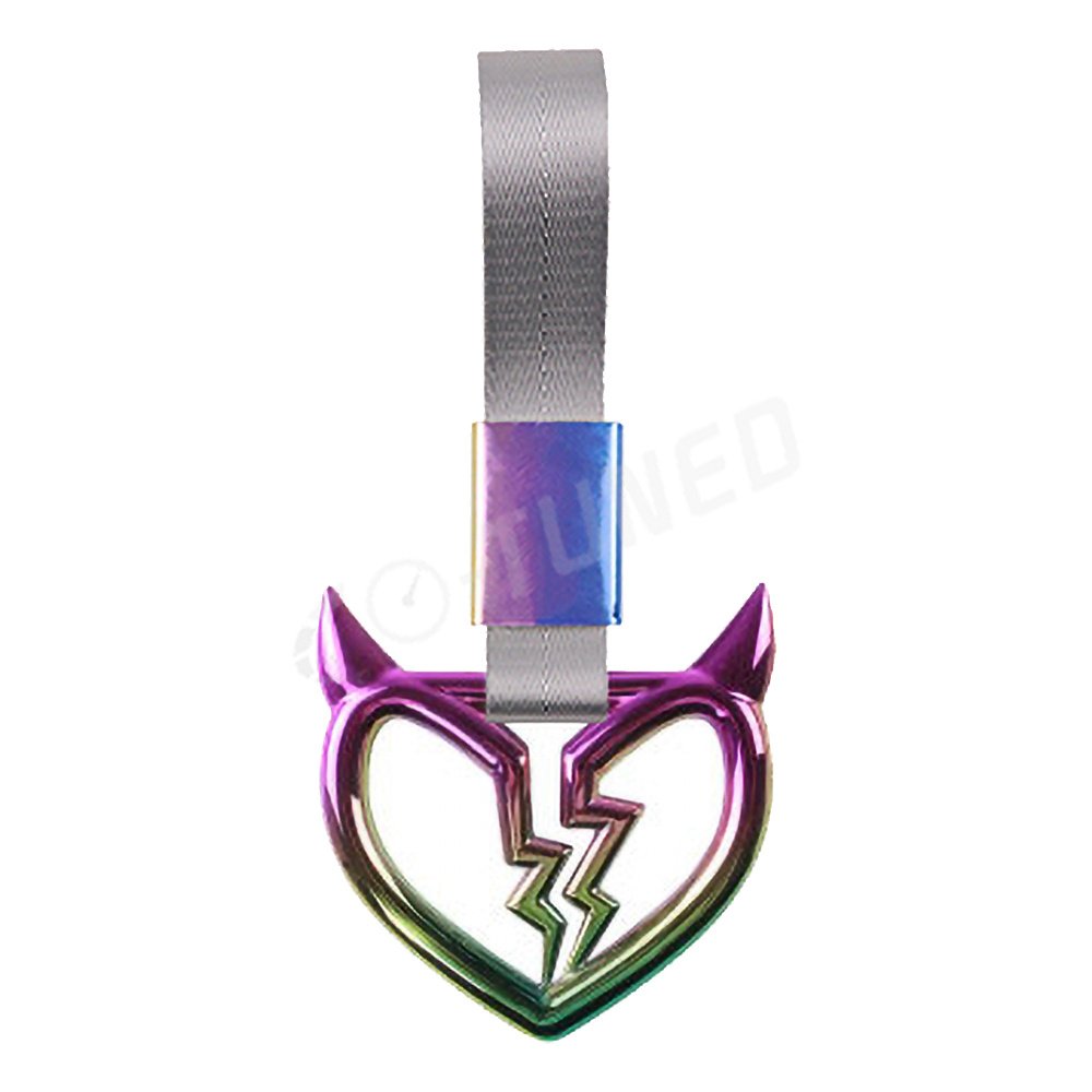JDM Car Accessories Neo Chrome Tsurikawa Subway Train Bus Drifting Handle Ring Strap Charm White Nylon Universal Car Parts