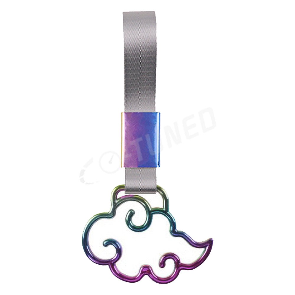 JDM Car Accessories Neo Chrome Tsurikawa Subway Train Bus Drifting Handle Ring Strap Charm White Nylon Universal Car Parts