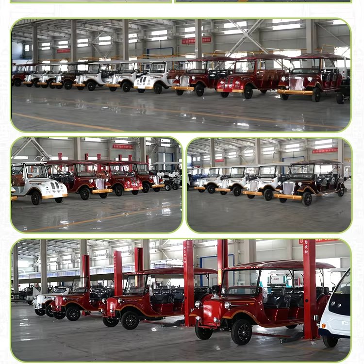 Classic Vintage Electric Sightseeing Bus Car Retro Body Golf Cart 4 Wheels Price