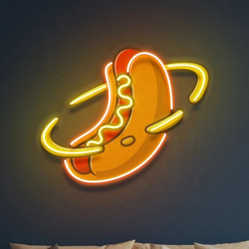 Custom Store Business logo Design Mexican Food Restaurant Led Light up Sign Light UV Printed Neon Sign for Wall Decoration