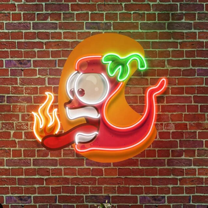Custom Store Business logo Design Mexican Food Restaurant Led Light up Sign Light UV Printed Neon Sign for Wall Decoration