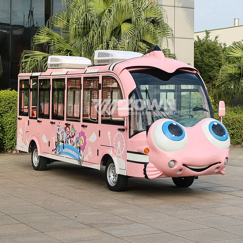 17 Seat Clownfish Shaped Cartoon Themed Electric Sightseeing Bus, Enclosed Sightseeing Bus From China Supplier Ev Bus for Sale
