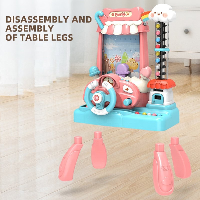 Samtoy Electronic Classic Toys Game Table Steering Wheel Control Catch Bean Kids Gaming Machine With Light and Music