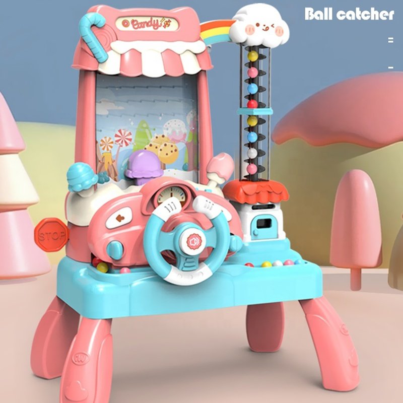 Samtoy Electronic Classic Toys Game Table Steering Wheel Control Catch Bean Kids Gaming Machine With Light and Music
