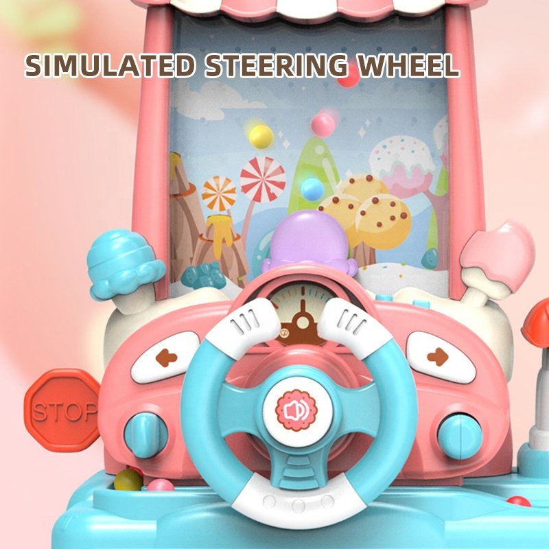 Samtoy Electronic Classic Toys Game Table Steering Wheel Control Catch Bean Kids Gaming Machine With Light and Music