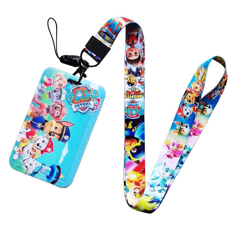 Popular Cartoon Anime ID Name Badge Card Holder Subway Bus Credit Card Protective Sleeve with Polyester Lanyards