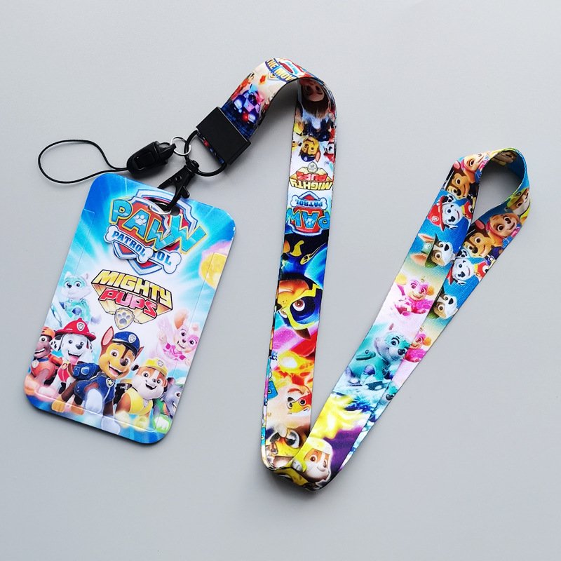 Popular Cartoon Anime ID Name Badge Card Holder Subway Bus Credit Card Protective Sleeve with Polyester Lanyards