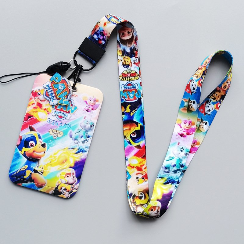 Popular Cartoon Anime ID Name Badge Card Holder Subway Bus Credit Card Protective Sleeve with Polyester Lanyards