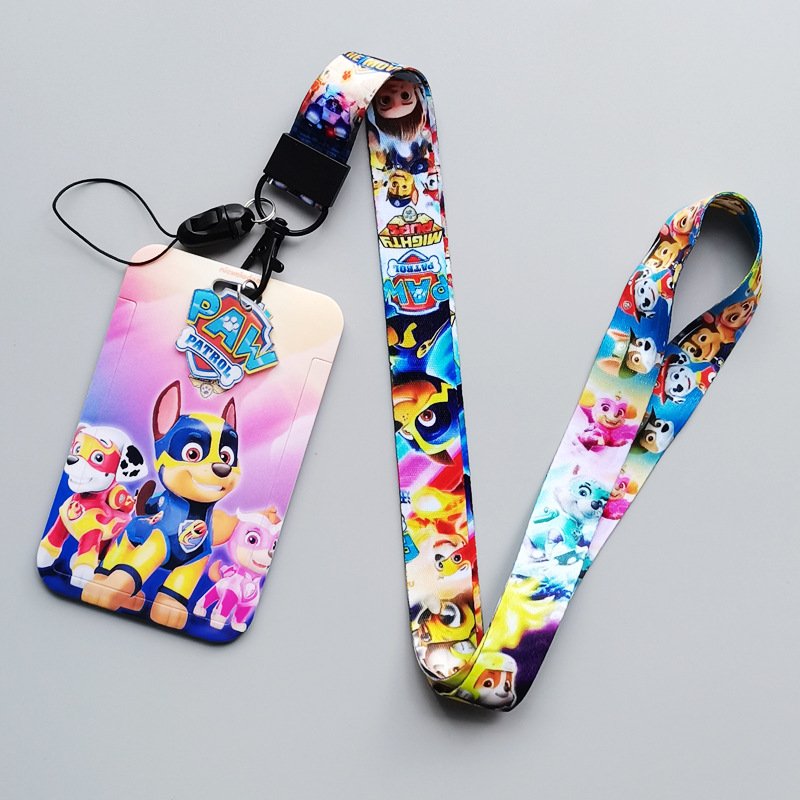 Popular Cartoon Anime ID Name Badge Card Holder Subway Bus Credit Card Protective Sleeve with Polyester Lanyards
