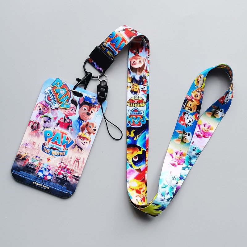 Popular Cartoon Anime ID Name Badge Card Holder Subway Bus Credit Card Protective Sleeve with Polyester Lanyards