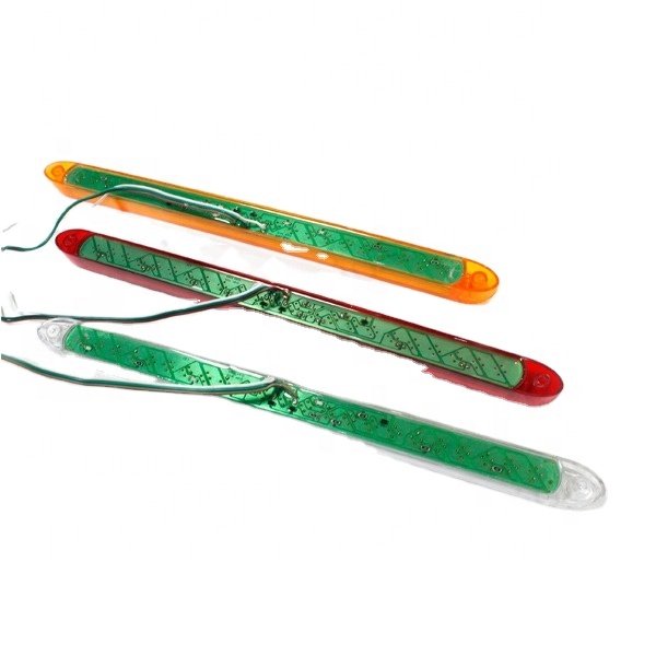 Popular 24V 44cm Red Amber White 23 Leds LED Strip Bar Lights Truck Light bar Trailer SUV Lorry Bus Stop Turn Tail Lamp