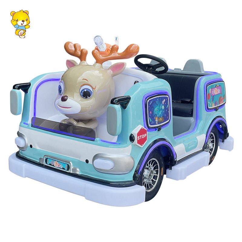 Haojile Deer Bus Outdoor Playground Glowing Car for Mall Plaza Fun 13 Inch Vacuum Tires Rear Axle Motor Kids Electric Bumper Car