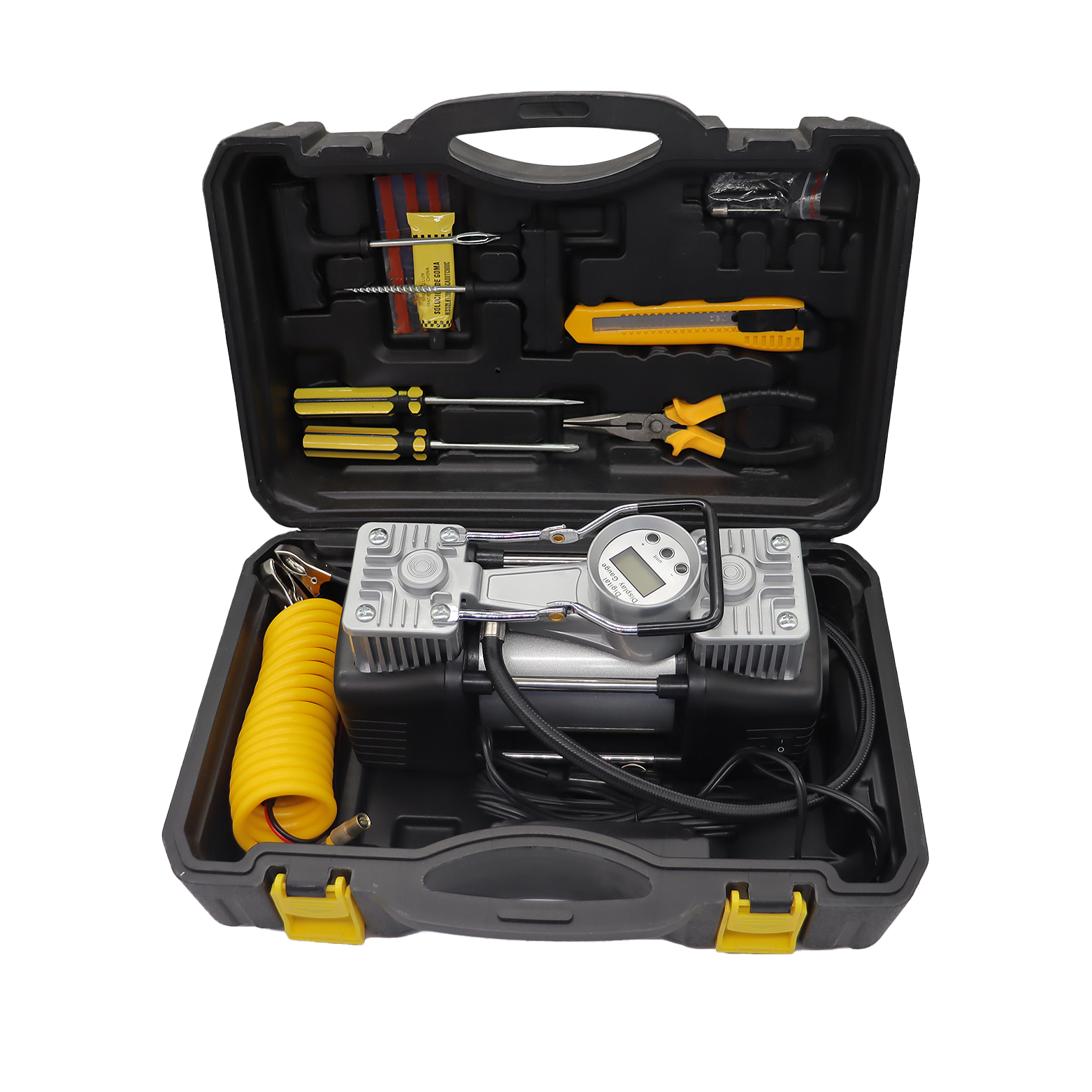 Two-cylinder 12V Single Cylinder With Tool Box Car Tyre Inflator Double Air Compressor