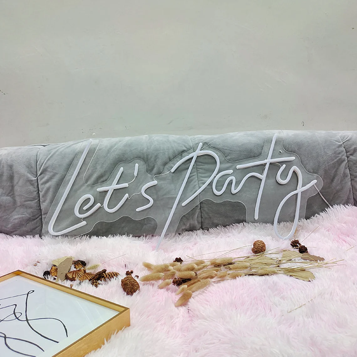 Custom Remote Control Happy Birthday Let's Party Oh Baby Neon Signs Lights for Party Holiday Festival Decoration Led Sign Board