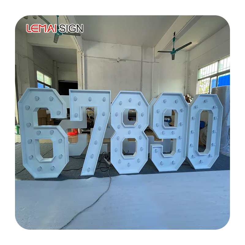 Custom Digital Wedding Party Props Led Huge Metal Luminous Letters 3 Feet 4 Feet Huge Selection Box Numbers and Letters
