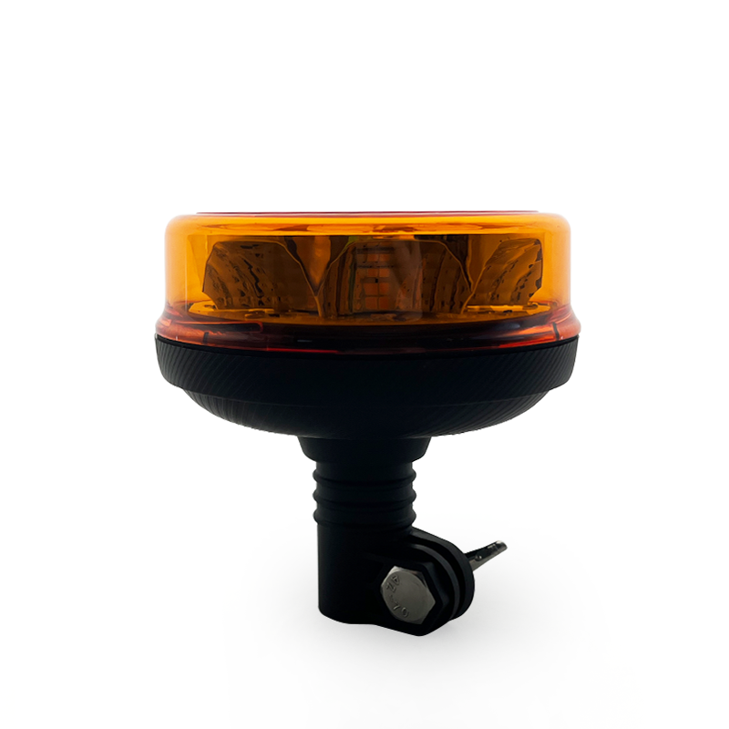 12V 24V 16LEDs Amber Lens Beacon Flashing Strobe Emergency Warning Electric Hazard Light with Pipe Mount for Car Truck Auto Bus