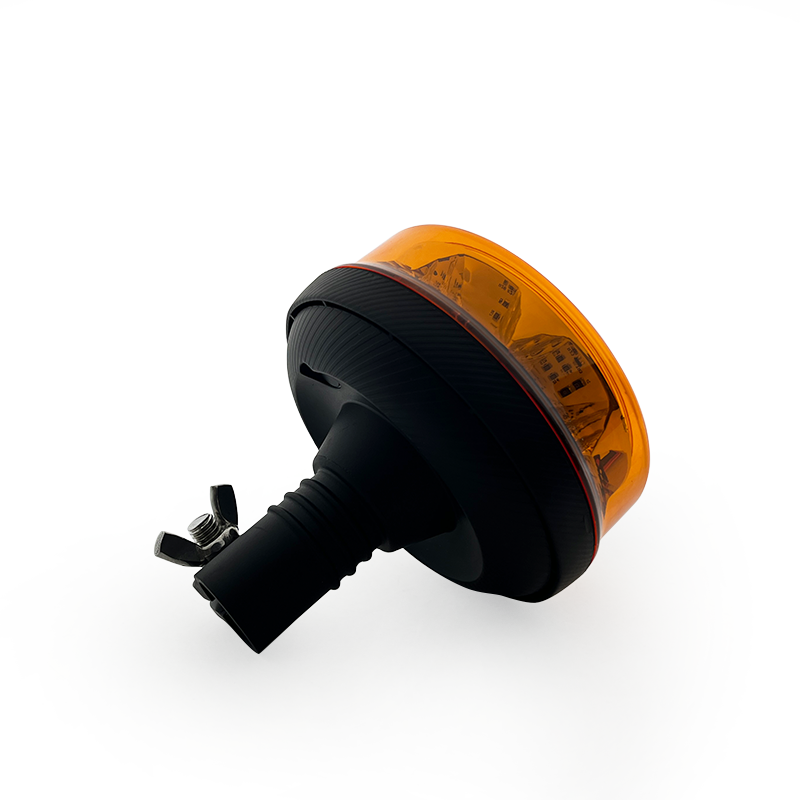 12V 24V 16LEDs Amber Lens Beacon Flashing Strobe Emergency Warning Electric Hazard Light with Pipe Mount for Car Truck Auto Bus