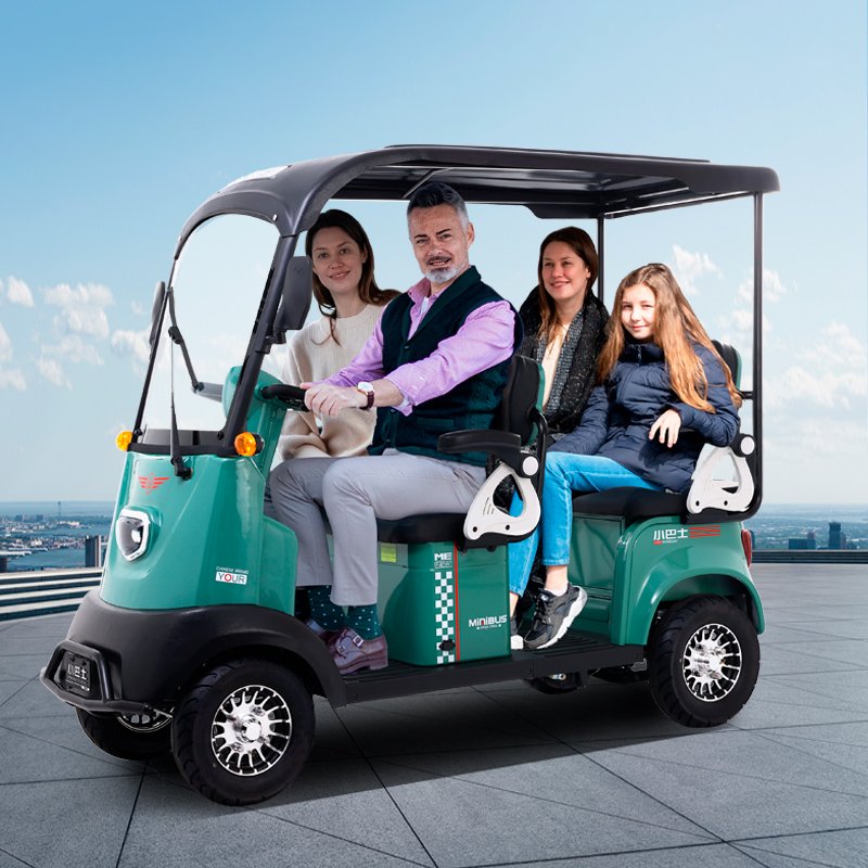 MINIBUSEV X6 Electric Four-wheeler Leisure Scooter to Pick up Children Double Disc Brake with Shed Battery Car