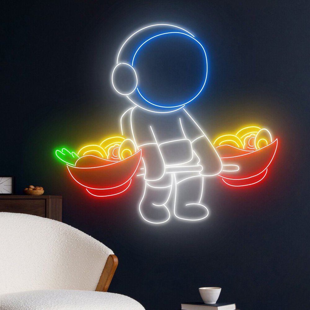 No MOQ Space Astronaut Personalized Custom Neon Sign Indoor Outdoor Room Bar Events Decor UV Print Neon Sign