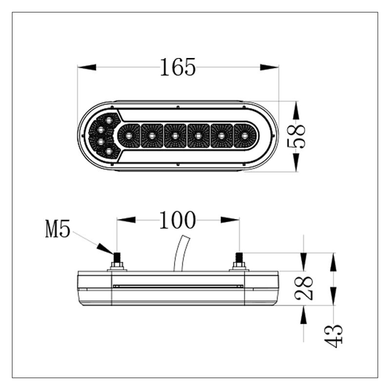 E-mark 6inch Oval Combination Dynamic Indicator Brake Reverse Reflector Lamp Led Trailer Tail Light for Truck Lorry Bus Caravan
