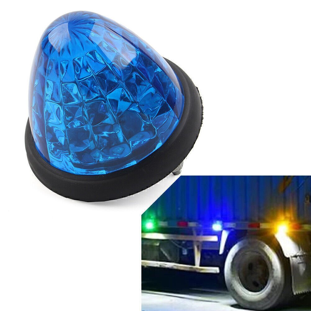 High Quality 12V-24V Round Beehive Cone Trailer Blue Color LED Side Marker Lamp Lights Low Power Round for Truck Trailer Marine