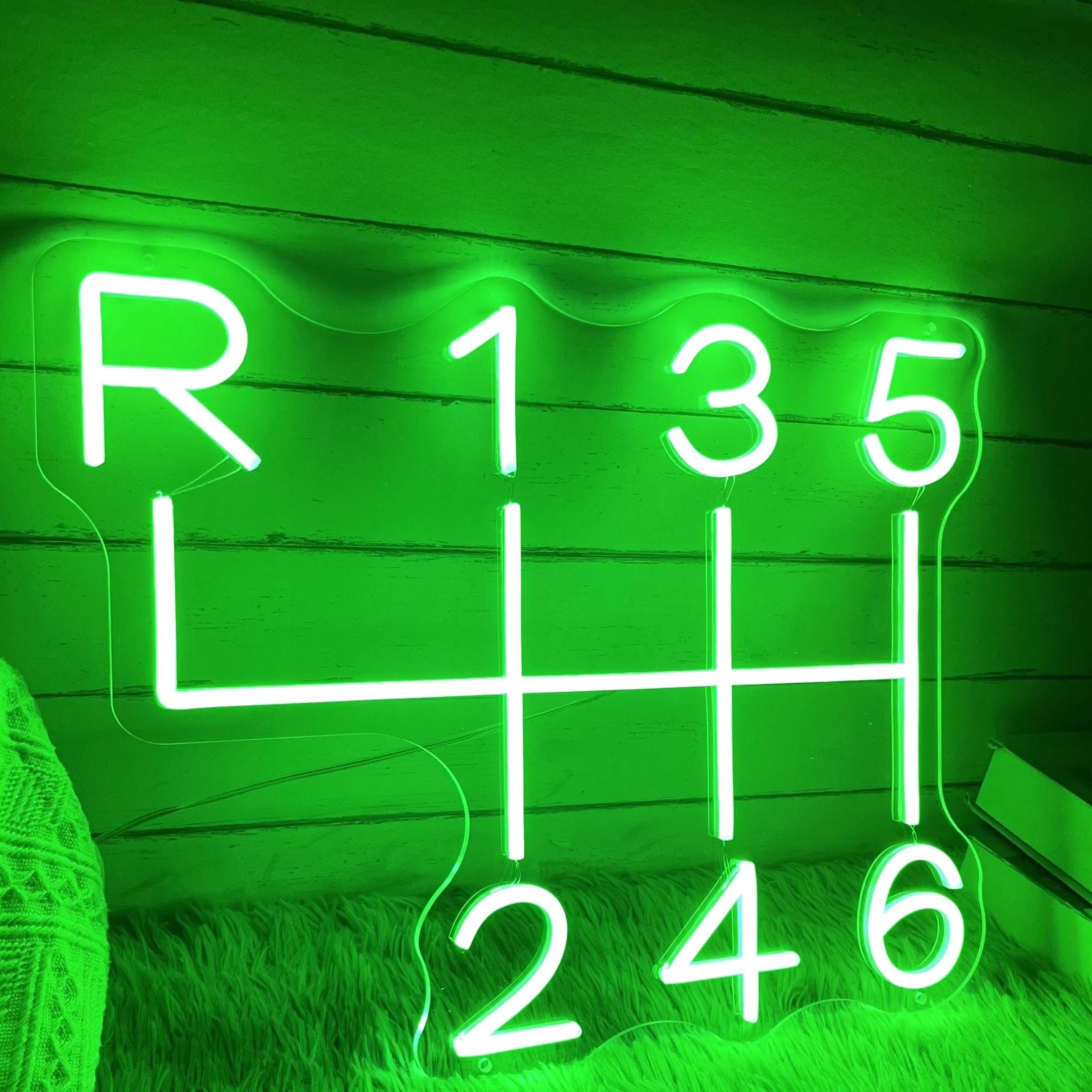 Business Art Car Gearbox Speed Gear Auto Motive Garage Custom Neon Signs Acrylic LED Neon Light for Room Wall Decor