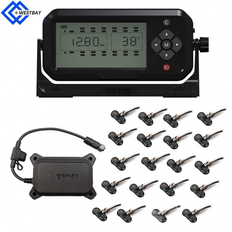 Westbay Truck RV Bus TPMS 6 8 12 14 16 18 26 Wheels Tire Pressure Monitoring System External Sensors Tire Pressure Traile