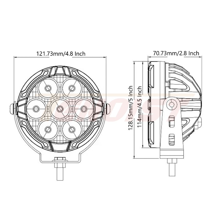 Super Bright 4.5 Inch LED Spot Work Driving Head Fog Light for Car SUV Offroad Motorcycle ATV UTV BUS Truck 10-32V