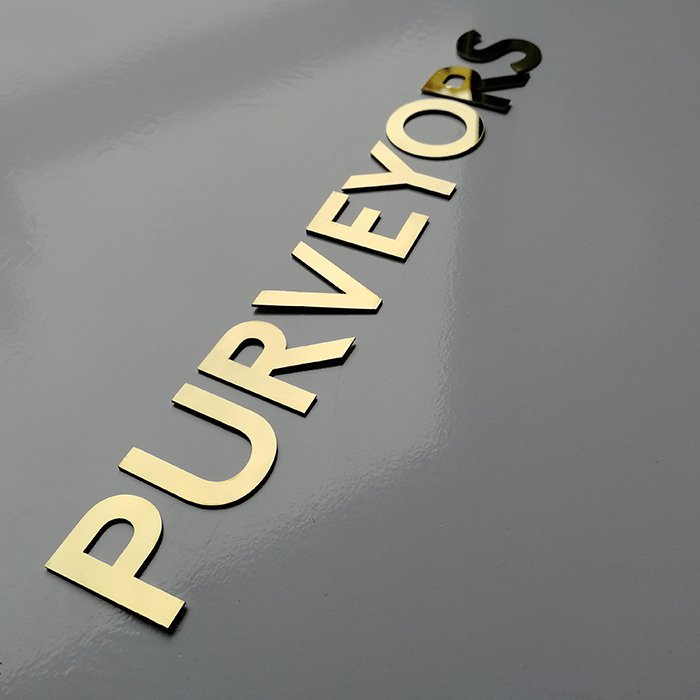 Custom Outdoor and Indoor Polished Small Brass Logo 3D Aluminum Flat Cut Letters Sign for Wall Decor