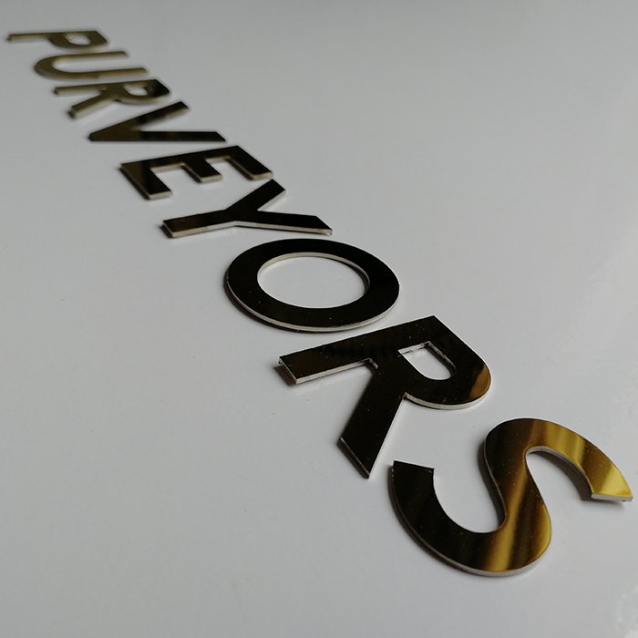 Custom Outdoor and Indoor Polished Small Brass Logo 3D Aluminum Flat Cut Letters Sign for Wall Decor