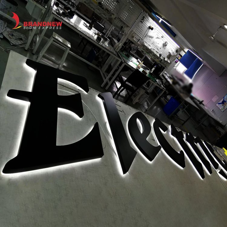 BRANDNEWSIGN Manufacturer Custom Restaurant Logo 3d Backlit Hotel Gold Stainless Steel Letter Sign Led Light Outdoor Metal Sign