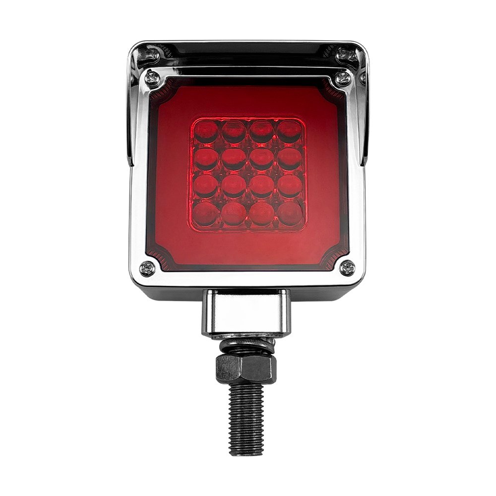 ICE BLUE Mini 16Led Truck Trailer Lights Kit,square Double Face Led Pedestal Fender Side Lights w Chrome for Freightliner TRUCK