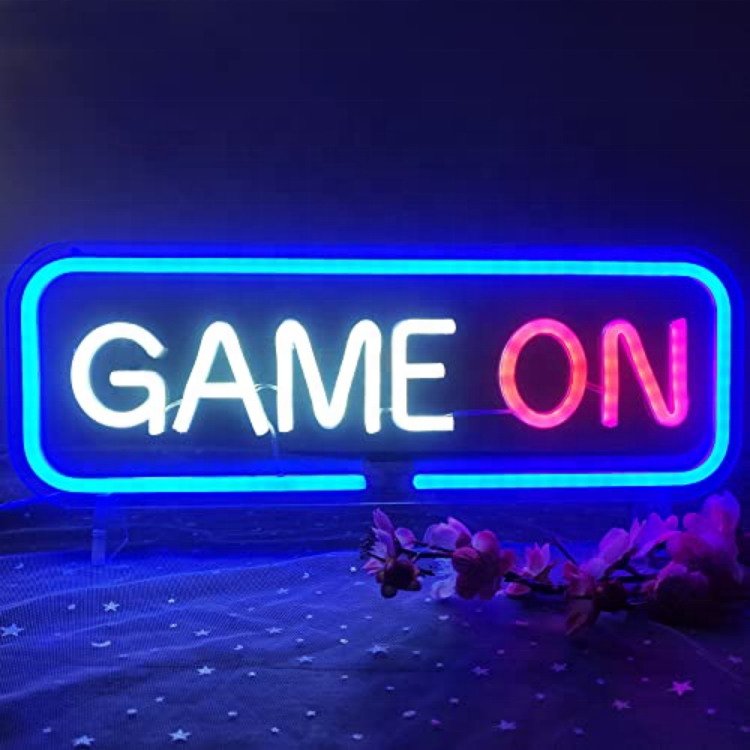 Retail Wholesale E-sport Accessories Neon Sign Light Gaming Room Light up Sign Game on Neon Sign for Decoration