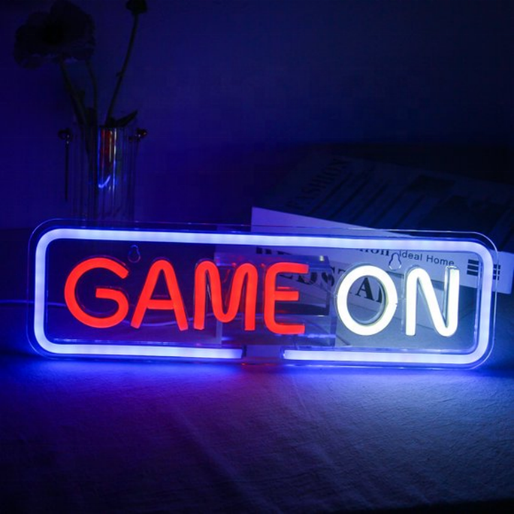 Retail Wholesale E-sport Accessories Neon Sign Light Gaming Room Light up Sign Game on Neon Sign for Decoration