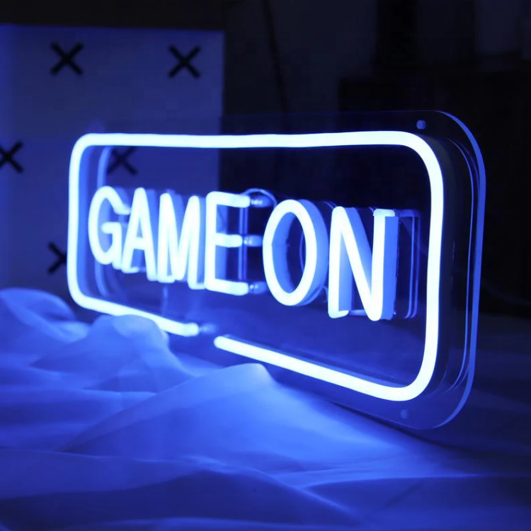 Retail Wholesale E-sport Accessories Neon Sign Light Gaming Room Light up Sign Game on Neon Sign for Decoration