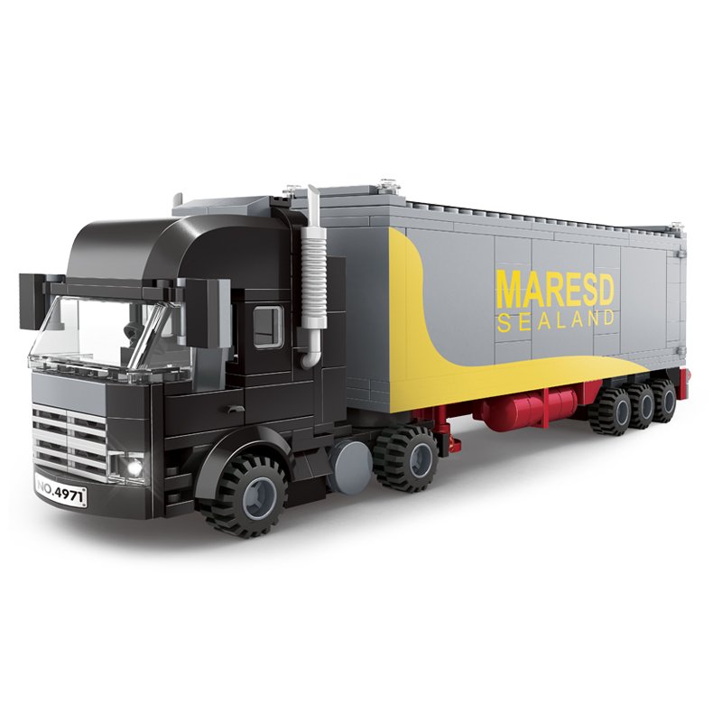 City Street Scene 4971 Container Truck Heavy Truck Bus MOC Block Model Kids Unisex Assembly Collection Building Block Toy Set