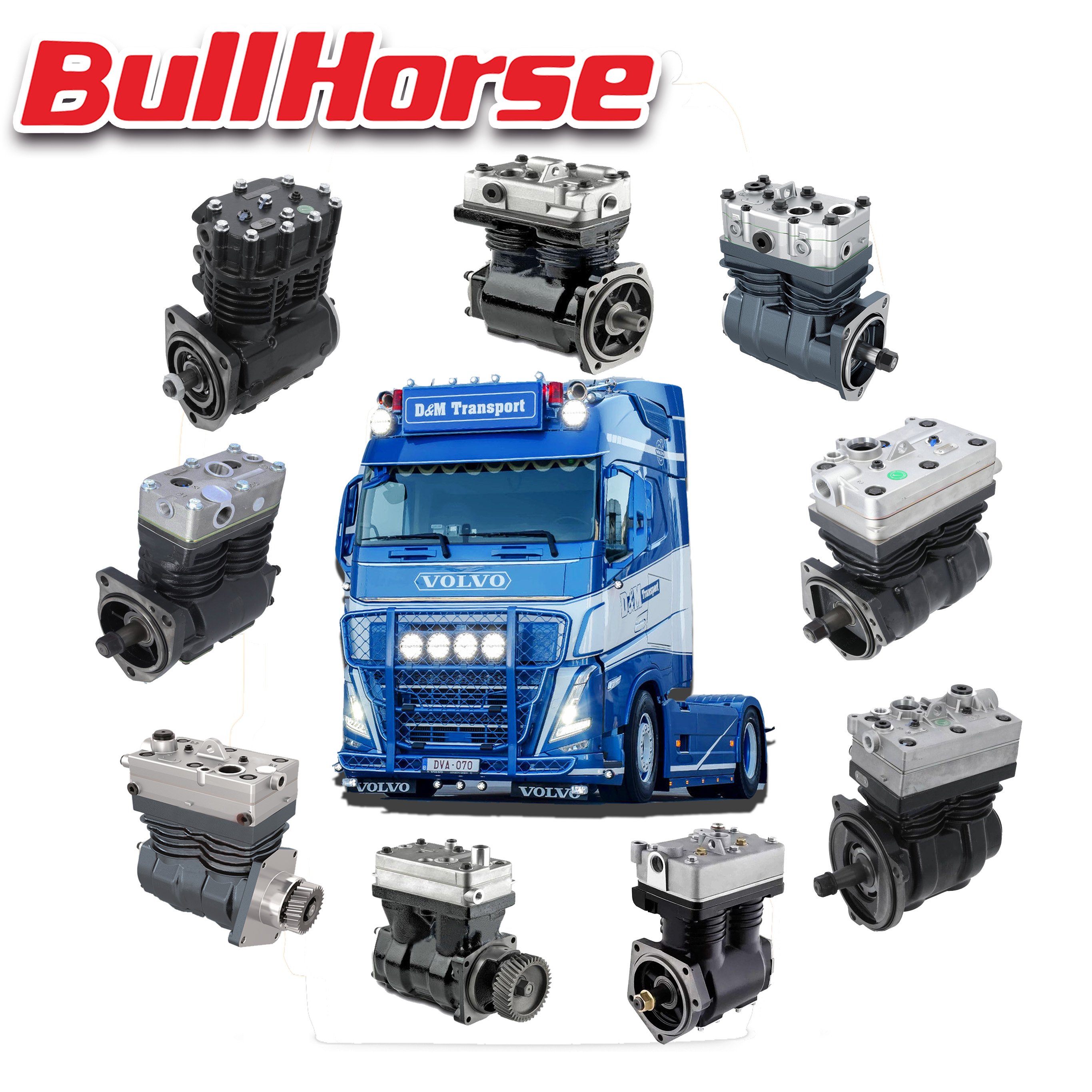 air Brake Compressor for Renaul VLV MB SC IVEC Bus Tractor Truck air Brake Pressure System Compressor