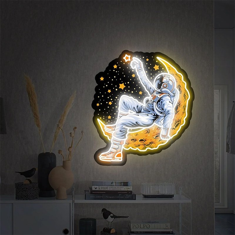 Astronauts Spaceman Led Neon Sign Store Business Signboard Led Light up Sign Anime Neon Sign for Wall Decoration