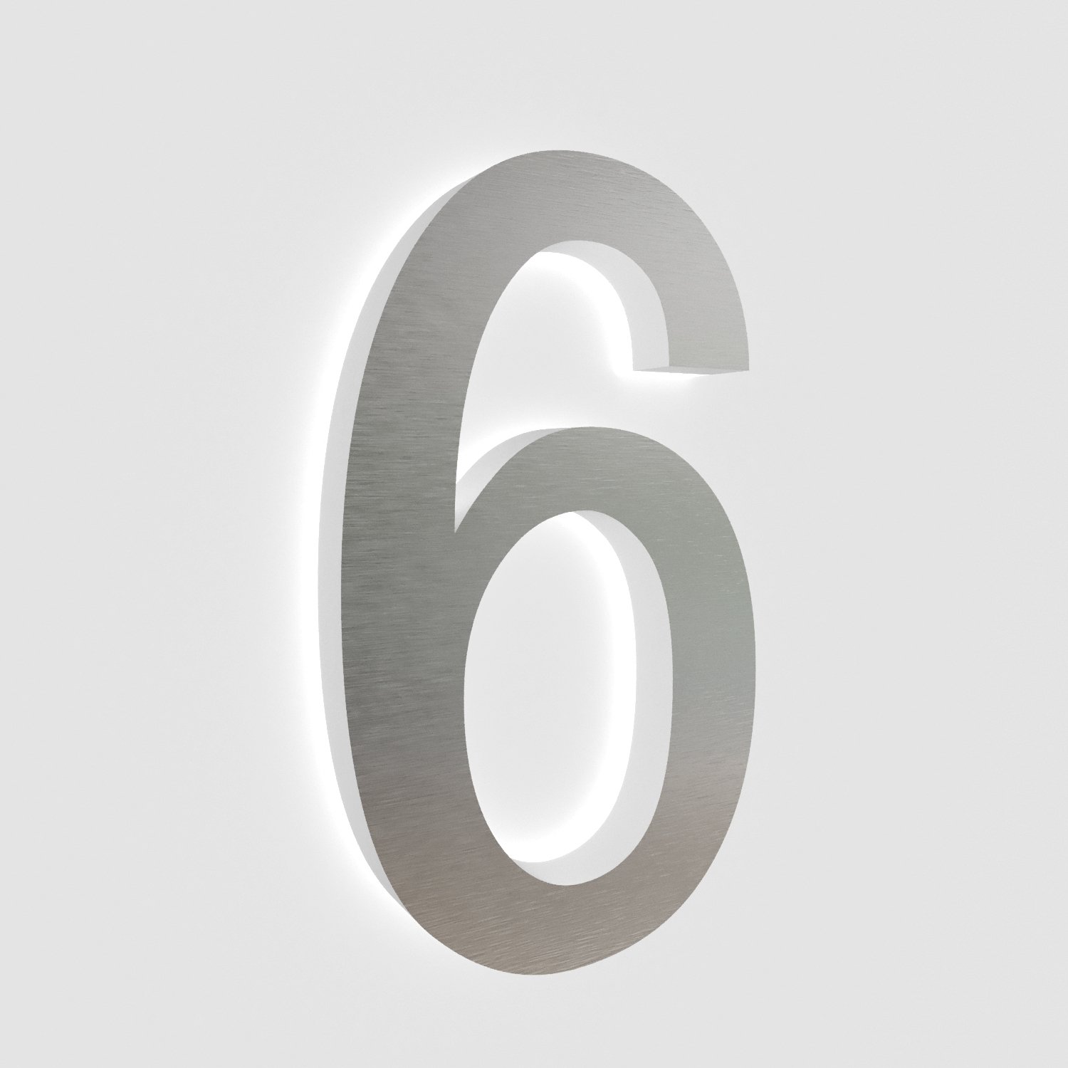 Custom Brushed 5" 6" 7" 8" Led Solar House Number Light Metal House Number Stainless Steel Modern Light up Letters