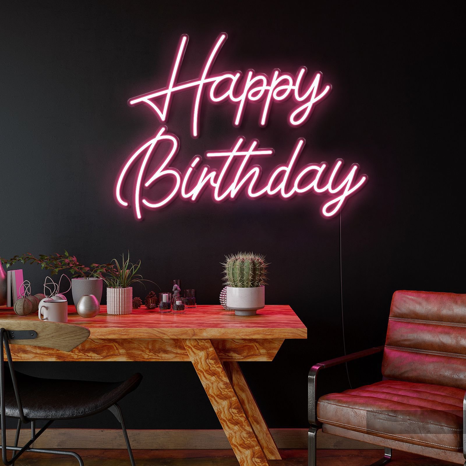 Happy Birthday Custom LED Neon Light Logo Neon Sign for Bedroom Birthday Party Home