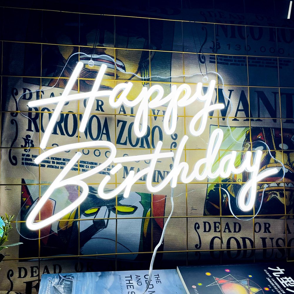 Happy Birthday Custom LED Neon Light Logo Neon Sign for Bedroom Birthday Party Home