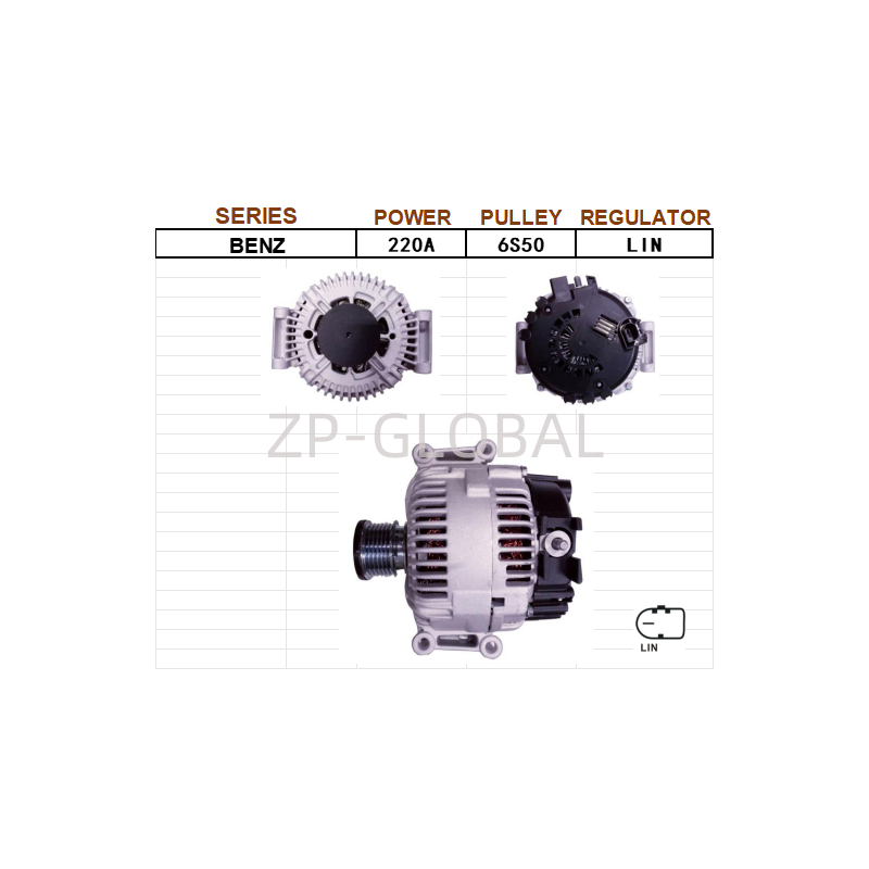 Kit Alternator Replacement A6461540802 for Mercedes-Benz Sprinter 509/511/515
