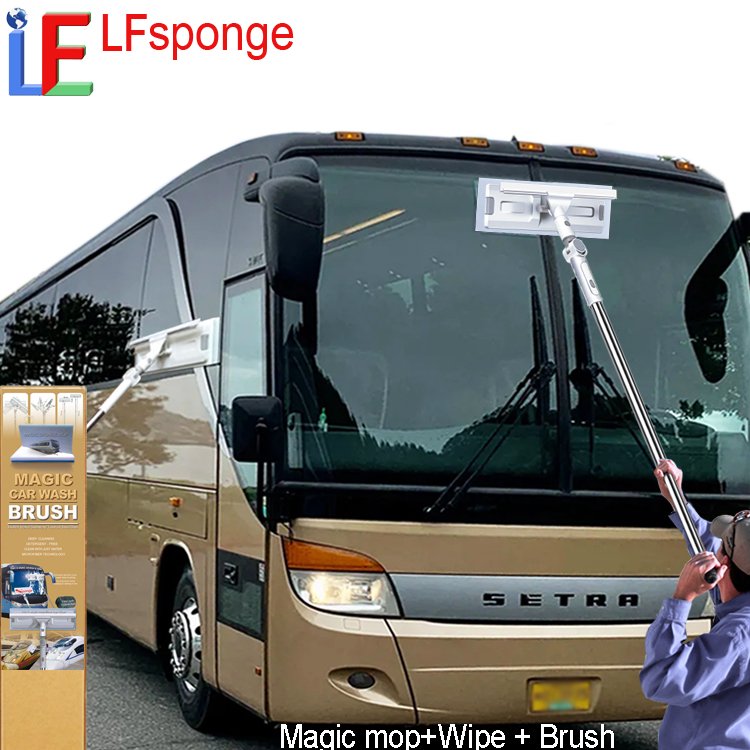 Car/Bus Soft Wash Cleaning Brush Long Handle Telescopic Bus Wash Cleaning Kit Magic Car Wash Brush