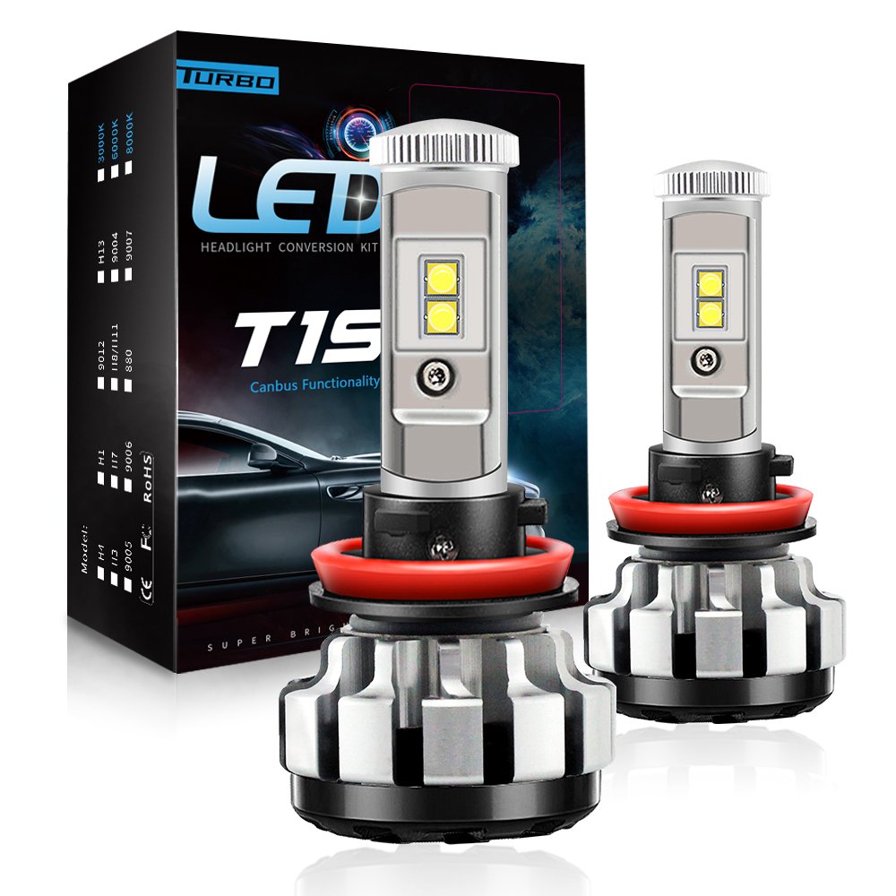 2021 T1S Led Kit 80w 8000lm LED Headlight Bulbs H1H4 H7 H11 H13 9004 9005 with Color 3000K 4300K 6000K 8000K Color Tube