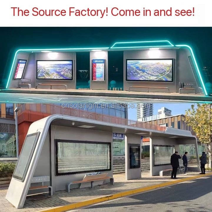 Solar Bus Station With Shop Bus Station Shed air Conditioned Bus Stop Shelter