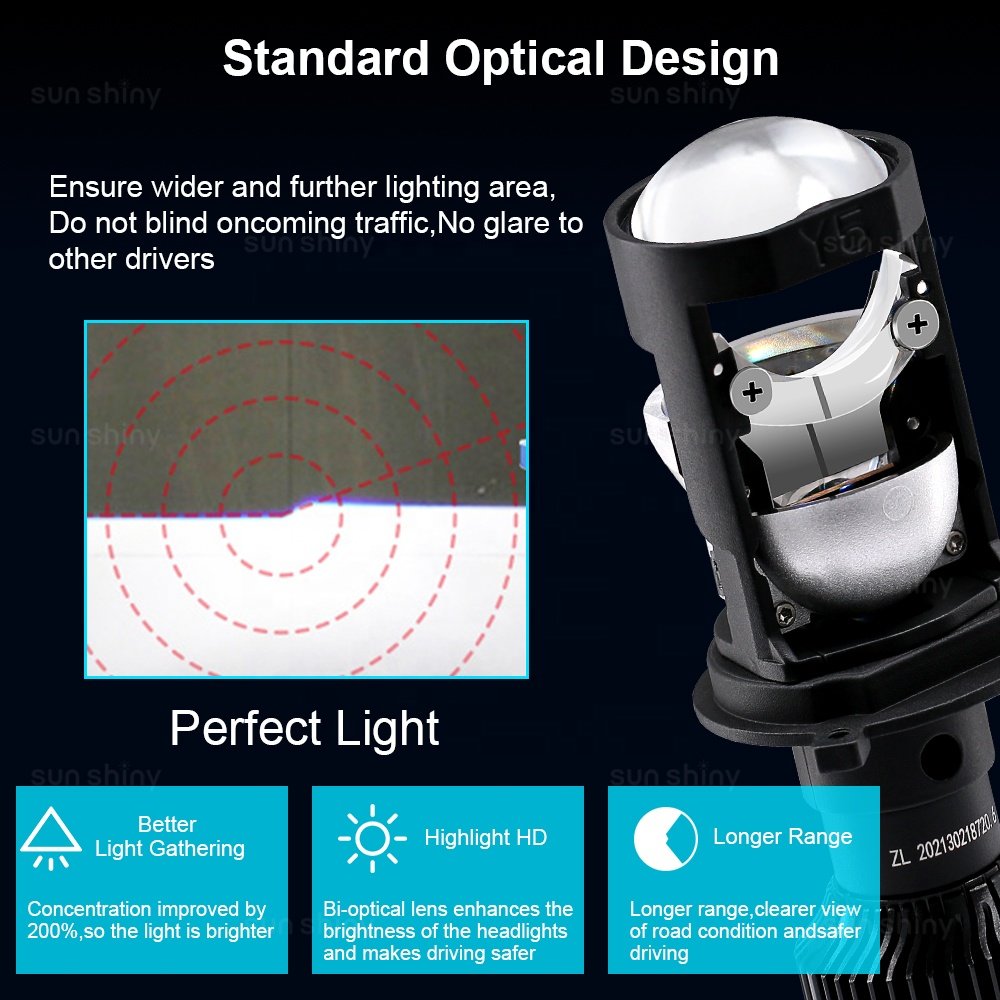 HOT LED Car Headlights Y5 H4 Projector Light Mini With Fan Car LED Headlight Proyectores LED H4