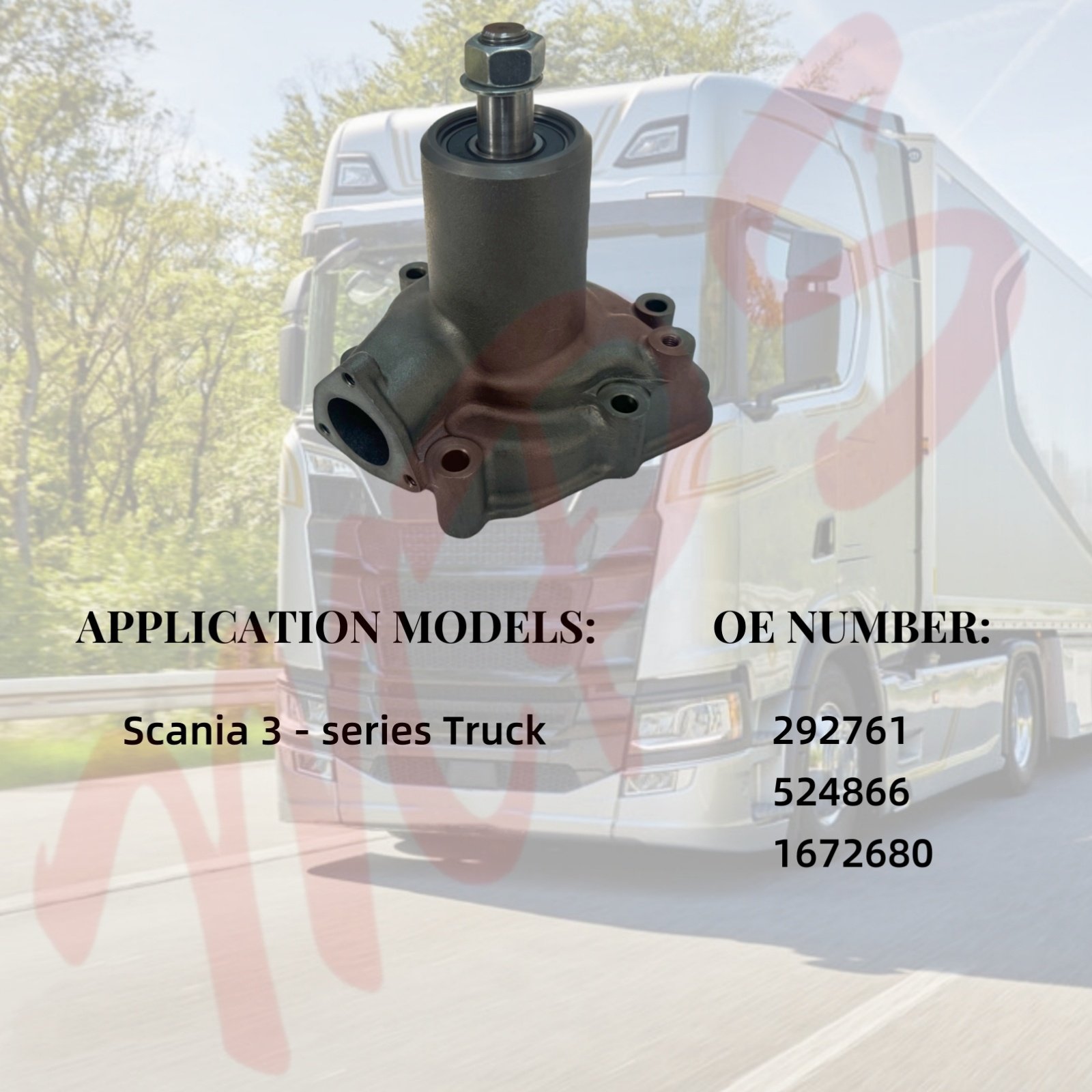 High Quality Truck Water Pump for Scania 3 Series Engine OE 292761 524866 1672680
