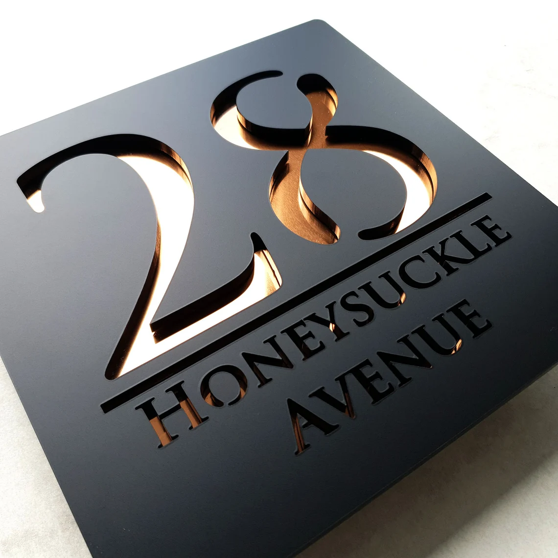Custom High Quality Solar House Number Light LED Door Number Sign Plaque Address Acrylic House Number Door Sign