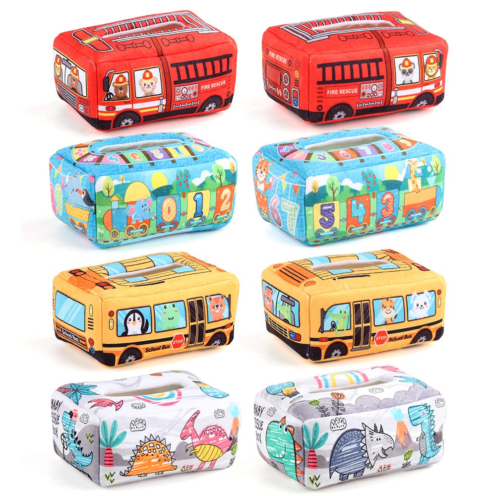Baby Sensory Toy Magic Tissue Box Busy Pull Along Toddler Tissue Box Toy Cloth Busy Box Educational Toys